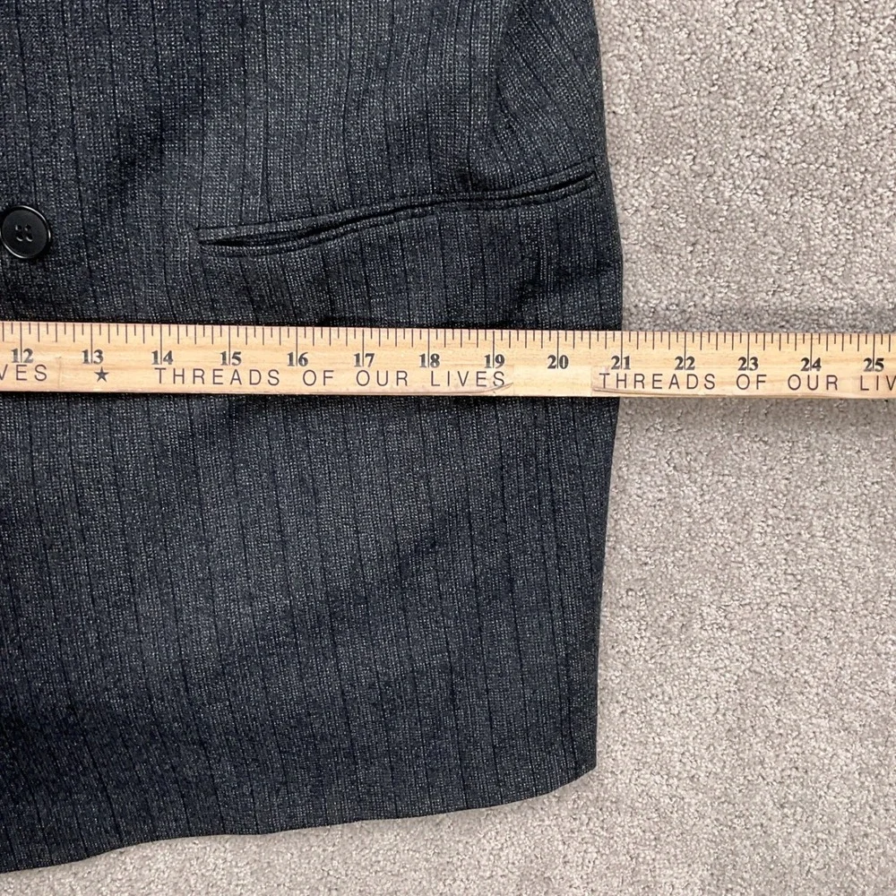 Fioravanti Blazer Men 42 Charcoal Gray Double Breasted Pinstripe Jacket‎ USA VTG